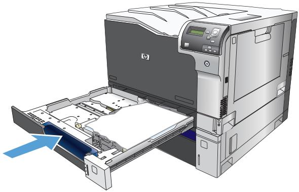 HP LASERJET ENTERPRISE M880Z - Chargement des bacs 2 et 3 et des bacs optionnels 4, 5 et 6 avec un papier de format personnelisé - 4