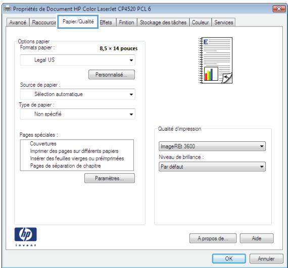 HP LASERJET ENTERPRISE M880Z - Imprimer la première ou la derniere page sur un papier différent (Windows) - 2