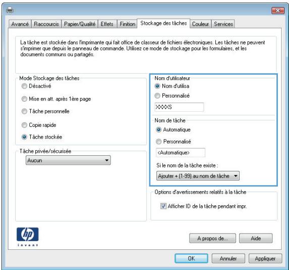 HP LASERJET ENTERPRISE M880Z - Sélectionnez une option Mode Stockage des tâches. - 2
