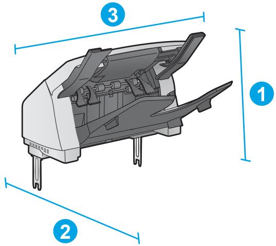 HP LASERJET ENTERPRISE FLOW M830Z - Dimensions des accessoires d'entrée et de sortie - 4