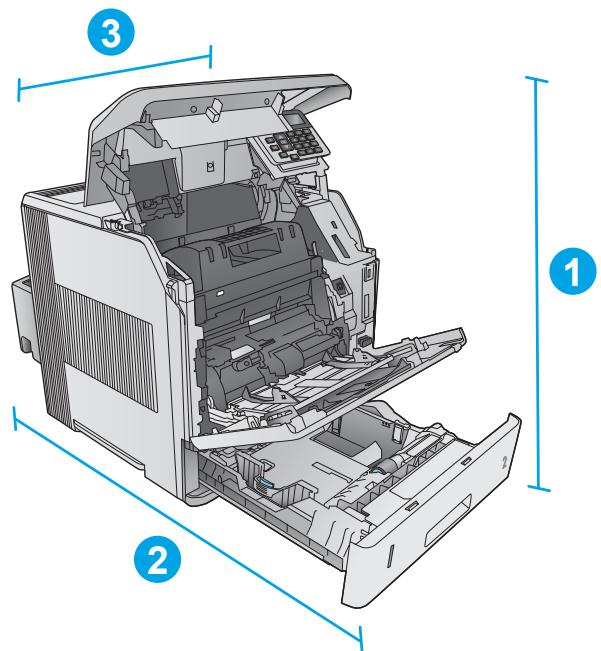 HP LASERJET ENTERPRISE FLOW M830Z - Dimensions des produits standard - 3