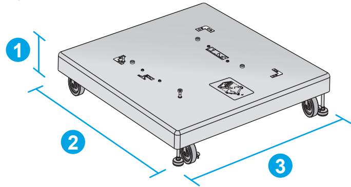 HP LASERJET ENTERPRISE FLOW M830Z - Dimensions des accessoires d'entrée et de sortie - 6