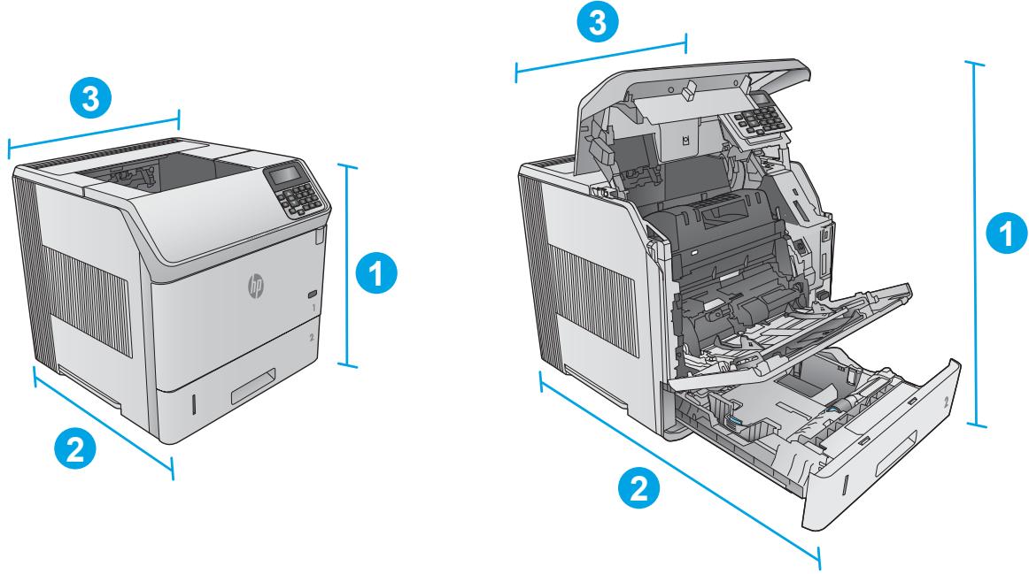 HP LASERJET ENTERPRISE FLOW M830Z - Dimensions des produits standard - 1