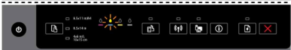 HP OFFICEJET 6820 - The Power button and ink cartridge lights - 2