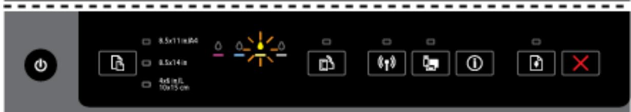 HP OFFICEJET 6820 - The Power button and ink cartridge lights - 3