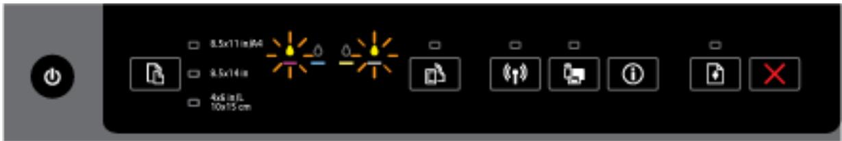 HP OFFICEJET 6820 - The Power button and ink cartridge lights - 5