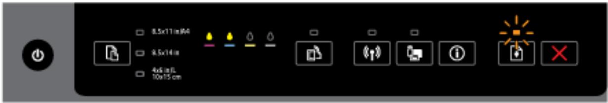 HP OFFICEJET 6820 - The Power button and ink cartridge lights - 7