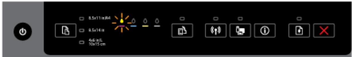 HP OFFICEJET 6820 - The Power button and ink cartridge lights - 1