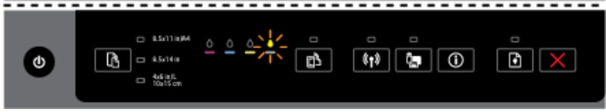 HP OFFICEJET 6820 - The Power button and ink cartridge lights - 4