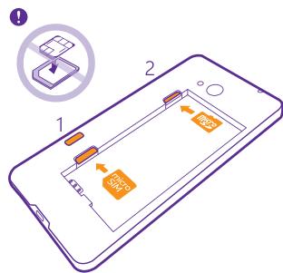 MICROSOFT 215 - Insérer la carte SIM et la carte mémoire - 1