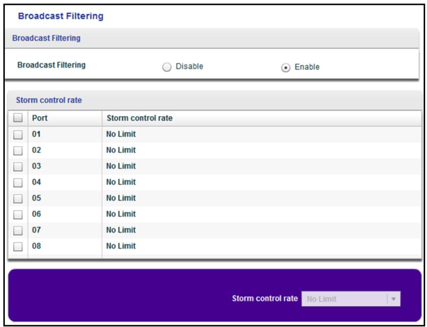 NETGEAR GS324 - To set up broadcast filtering: - 1