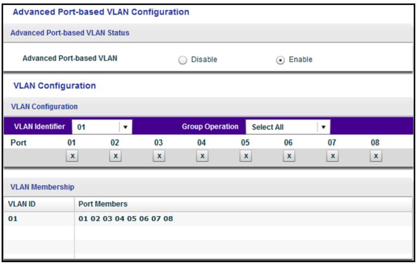NETGEAR GS324 - To assign ports to multiple port-based VLANs: - 1