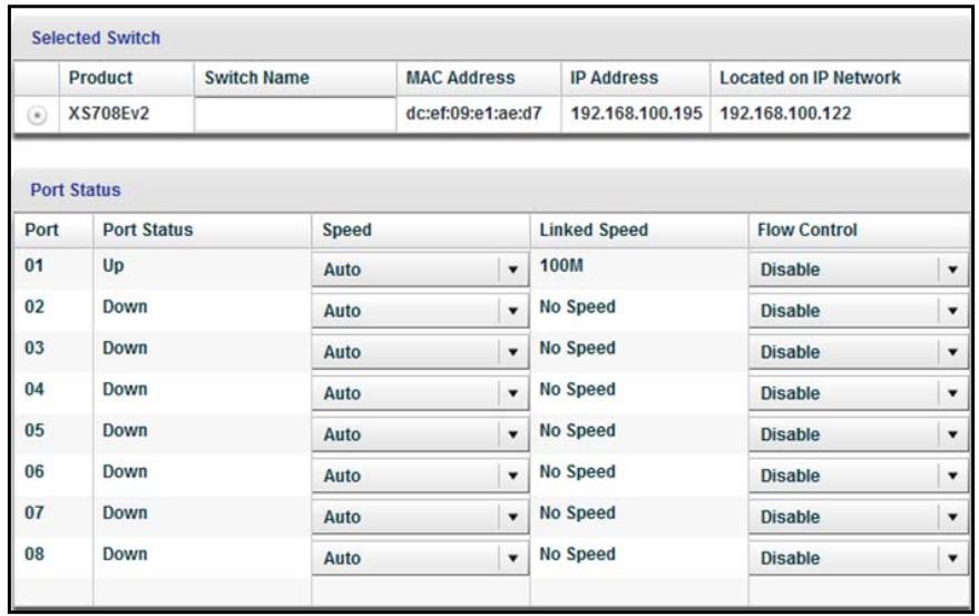 NETGEAR XS728T - To specify the port speed or shut down a port: - 1