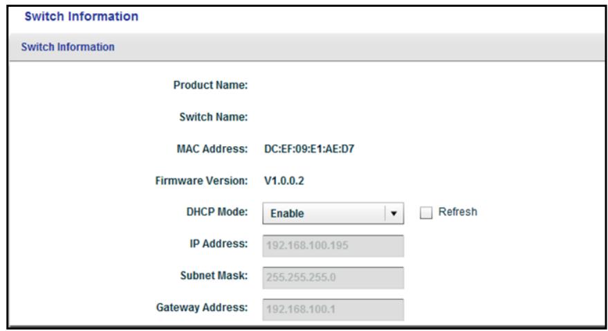 NETGEAR XS728T - To view information about the switch: - 1