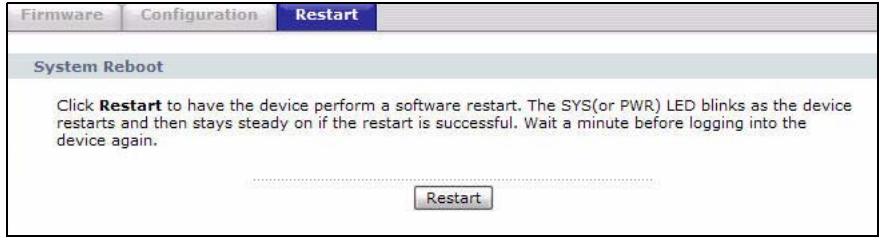 ZYXEL ARMOR Z1 NWD6605 - The Restart Screen - 1