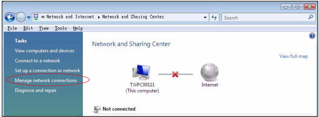 ZYXEL ARMOR Z1 NWD6605 - Click Manage network connections. - 1