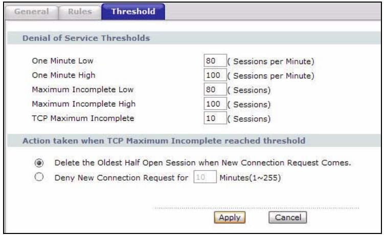 ZYXEL ARMOR Z1 NWD6605 - Configuring Firewall Thresholds - 1