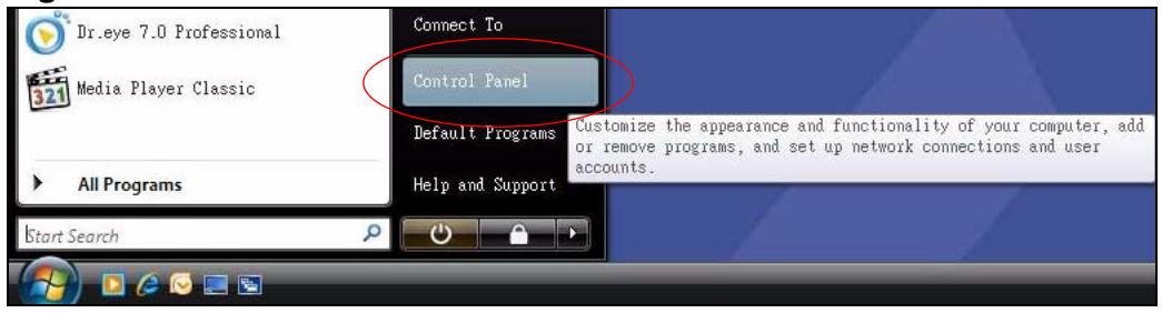 ZYXEL ARMOR Z1 NWD6605 - Click the Start icon, Control Panel. - 1