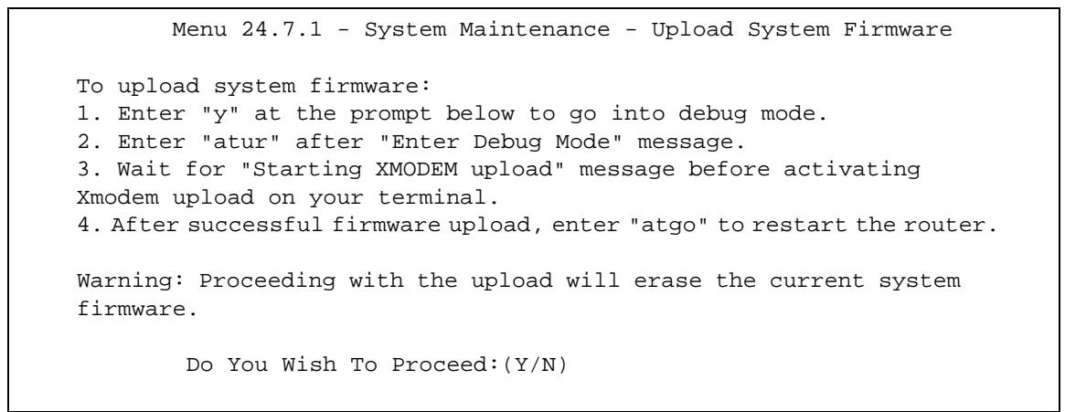 ZYXEL ARMOR Z1 NWD6605 - Uploading Firmware File Via Console Port - 1