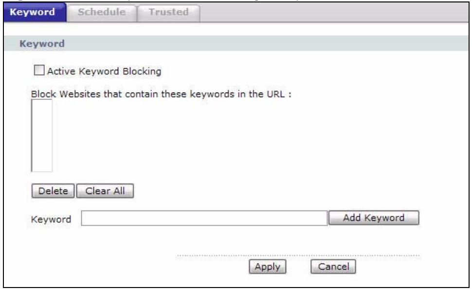 ZYXEL ARMOR Z1 NWD6605 - The Keyword Screen - 1