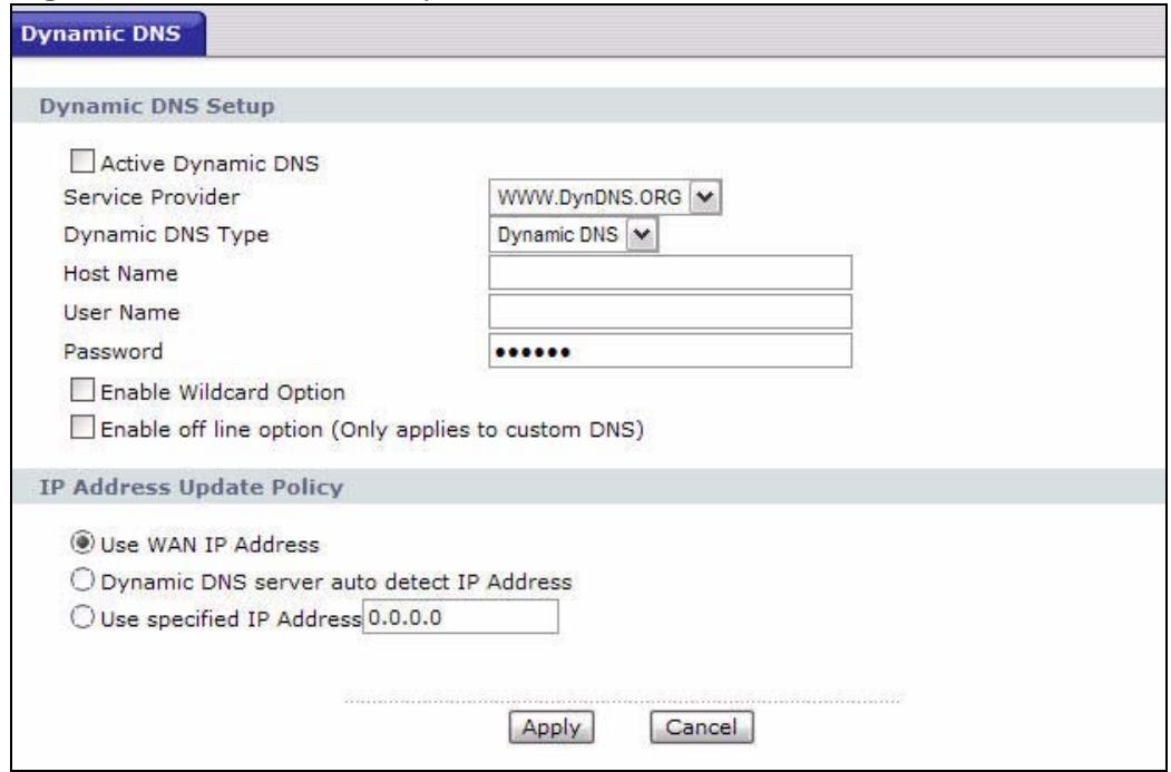 ZYXEL ARMOR Z1 NWD6605 - The Dynamic DNS Screen - 1