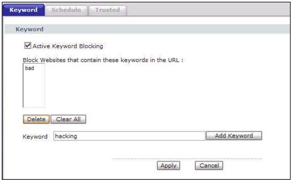 ZYXEL ARMOR Z1 NWD6605 - Content Filtering Example - 1