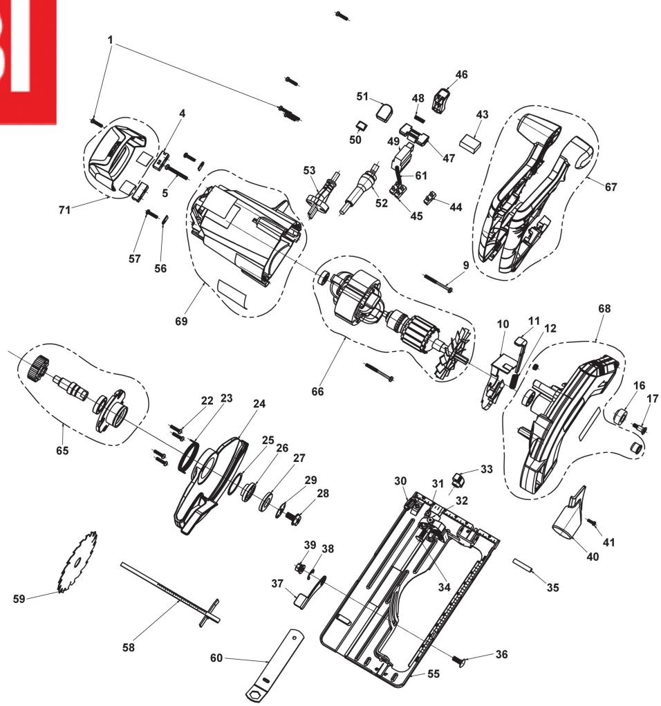 RYOBI ONE+ RWSL1801M - RCS1400-G SCIE CIRCULAIRE - 2