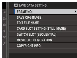FUJIFILM X-T1 - SAVE DATA SETTING - 1