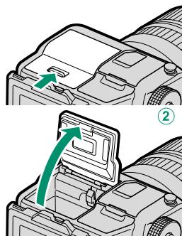 FUJIFILM X-T1 - Open the battery-chamber cover. - 2