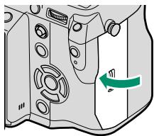 FUJIFILM X-T1 - Close the memory card slot cover. - 1