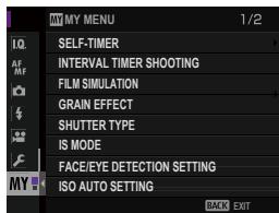 FUJIFILM X-T1 - MY MENU - 1