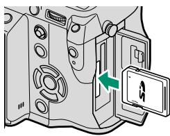FUJIFILM X-T1 - Insert the memory card. - 2