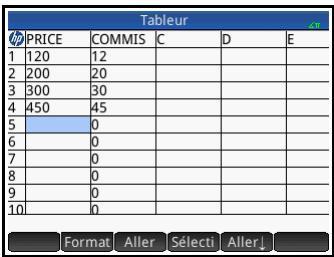 HP 11C - Présentation de l'application Tableur - 22