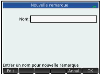 HP 11C - Pour creer une    remarque dans le    catalogue de    remarkques - 3