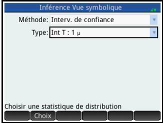 HP 11C - Selection d'une méthode inférentielle et d'un type de statistique - 2