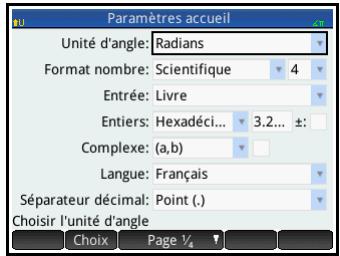 HP 11C - Paramètres accueil - 1