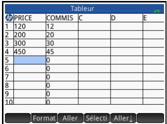 HP 11C - Présentation de l'application Tableur - 3