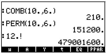 HP 48G - Factorielles, combinaisons et permutations - 1