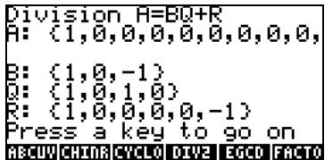 HP 48G - Opérations étape par étape avec des polynômes et des fractions - 5