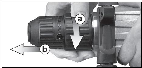 METABO SBE730 - Removing the chuck: - 1