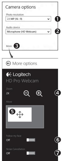 LOGITECH HD C270 - Ajuste de la configuración de la CAMERA - 1