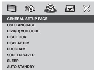 MARANTZ DV4003 - Setting up the GENERAL SETUP page - 1
