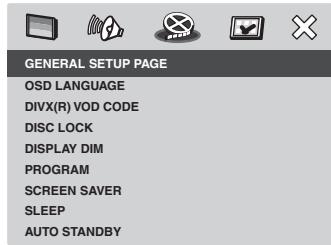 MARANTZ DV4003 - Réglage de la page CONFIGURATION GENERALE - 1