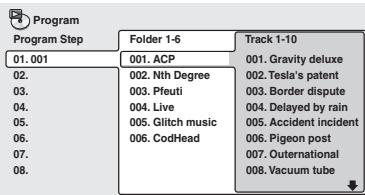 ONKYO DV-SP500 - Select a title, chapter, folder or track for the current step in the program list. - 4
