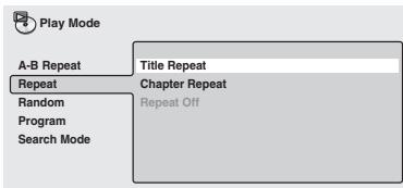 ONKYO DV-SP500 - Select a repeat play option. - 1