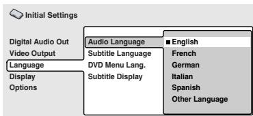 ONKYO DV-SP500 - Default setting: English - 1