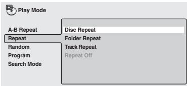 ONKYO DV-SP500 - Select a repeat play option. - 3