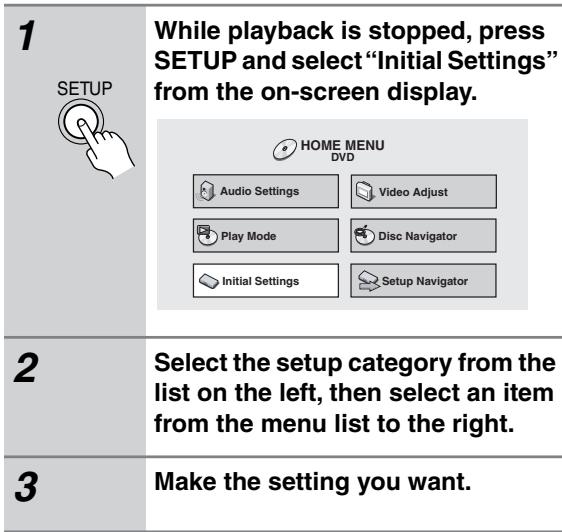ONKYO DV-SP500 - Using the Initial Settings menu - 1
