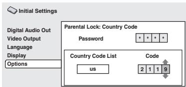 ONKYO DV-SP500 - Select a Country code. - 2