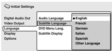 ONKYO DV-SP500 - Default setting: English - 1